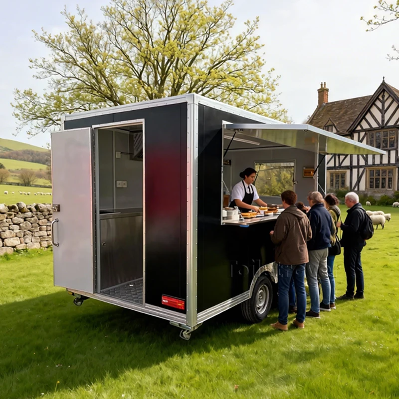 

Высококачественный полностью оборудованный фуд-трейлер для хот-догов и фастфуда, мобильный уличный фургон-прицеп с кухонным оборудованием