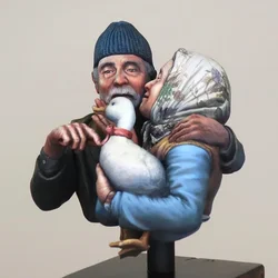 1/12 Scale Resin Bust Assembled Model Kit Old Man and Duck Love Statue Hobby Miniature Toys Unassembled Unpainted Free Shipping