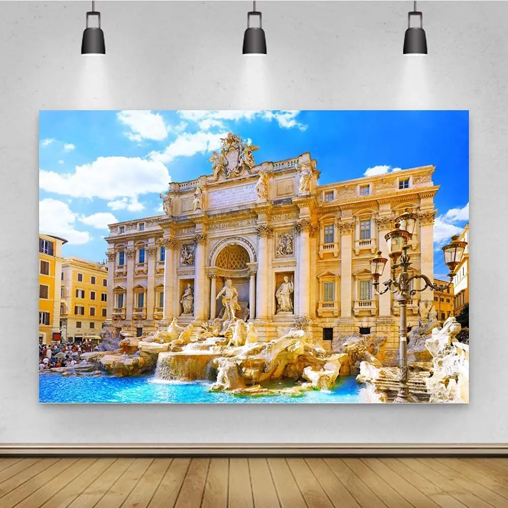 Photography Background Trevi Fountain Rome Italy Ancient Art Portraits Backdrop For Photo Studio Props