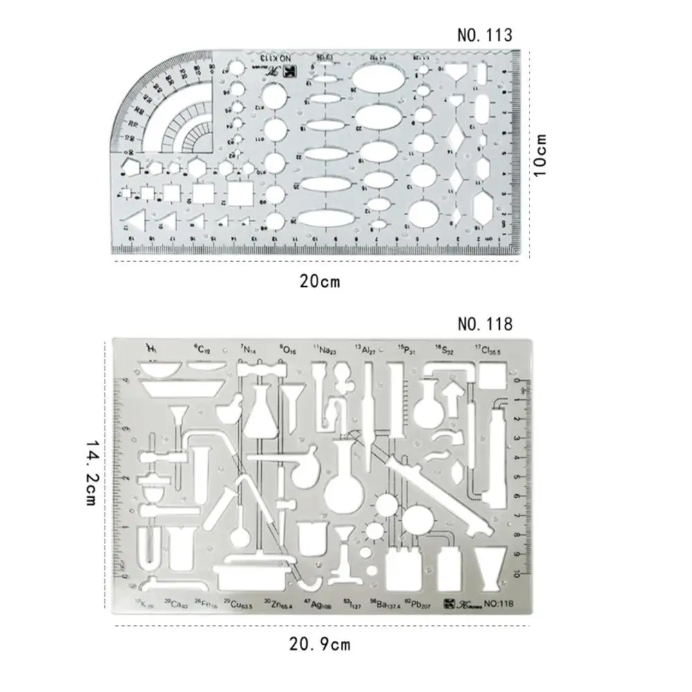 1Pcs Drawing  Template Multifunctional Interior Furniture Design Templates Chemical Instrument Tool Ruler