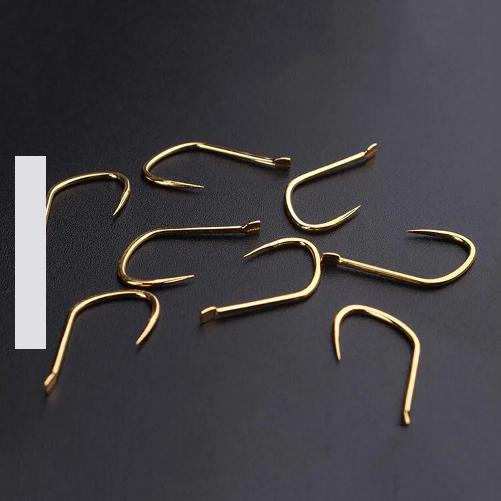 

100pcs Gold Fishhooks Corrosion Resistant Strong Offset Hook Lure Tackle Accessory Hooks For Anglers