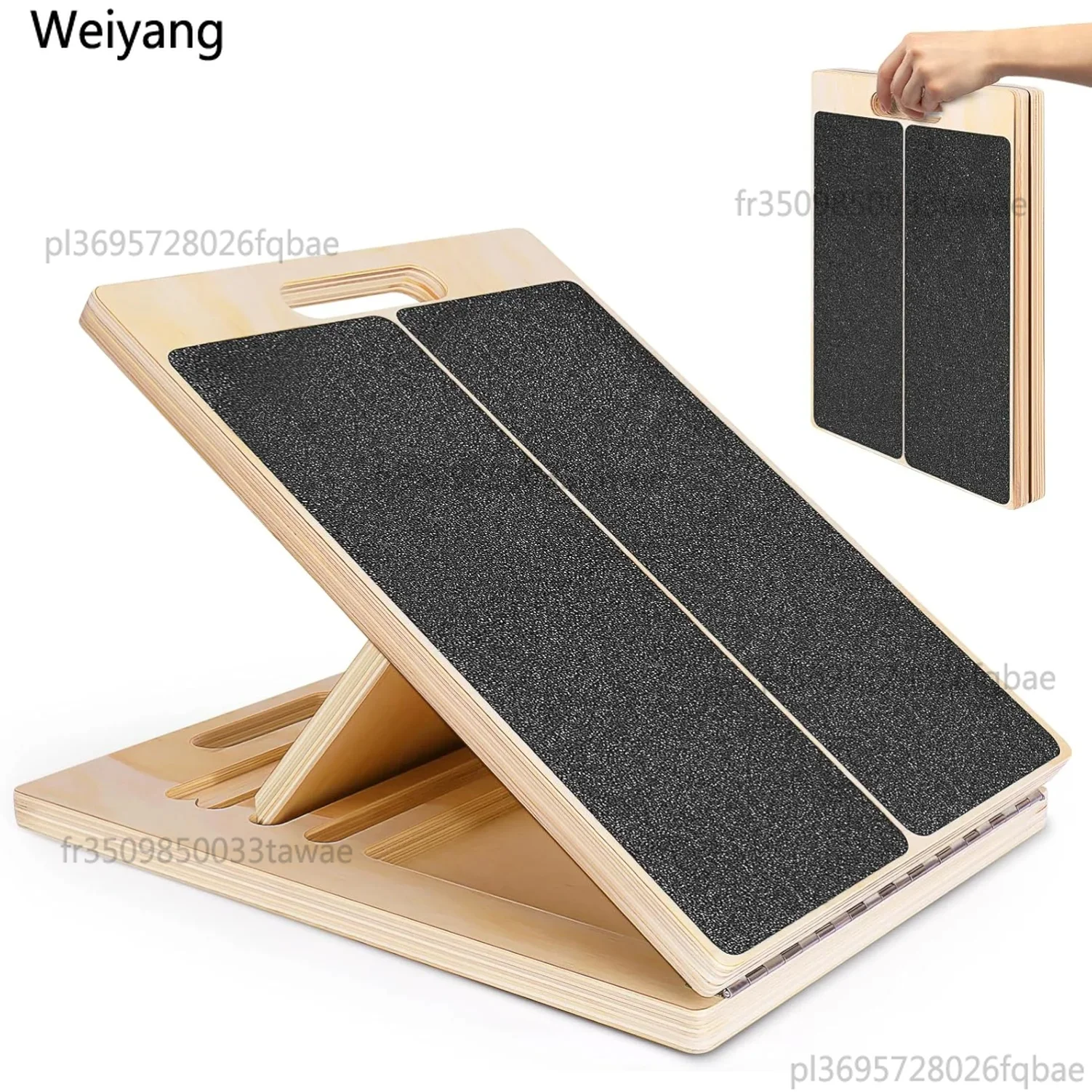 Planche inclinée portable et réglable en bois pour étirements des mollets, squats, Pilates et équipement de physiothérapie