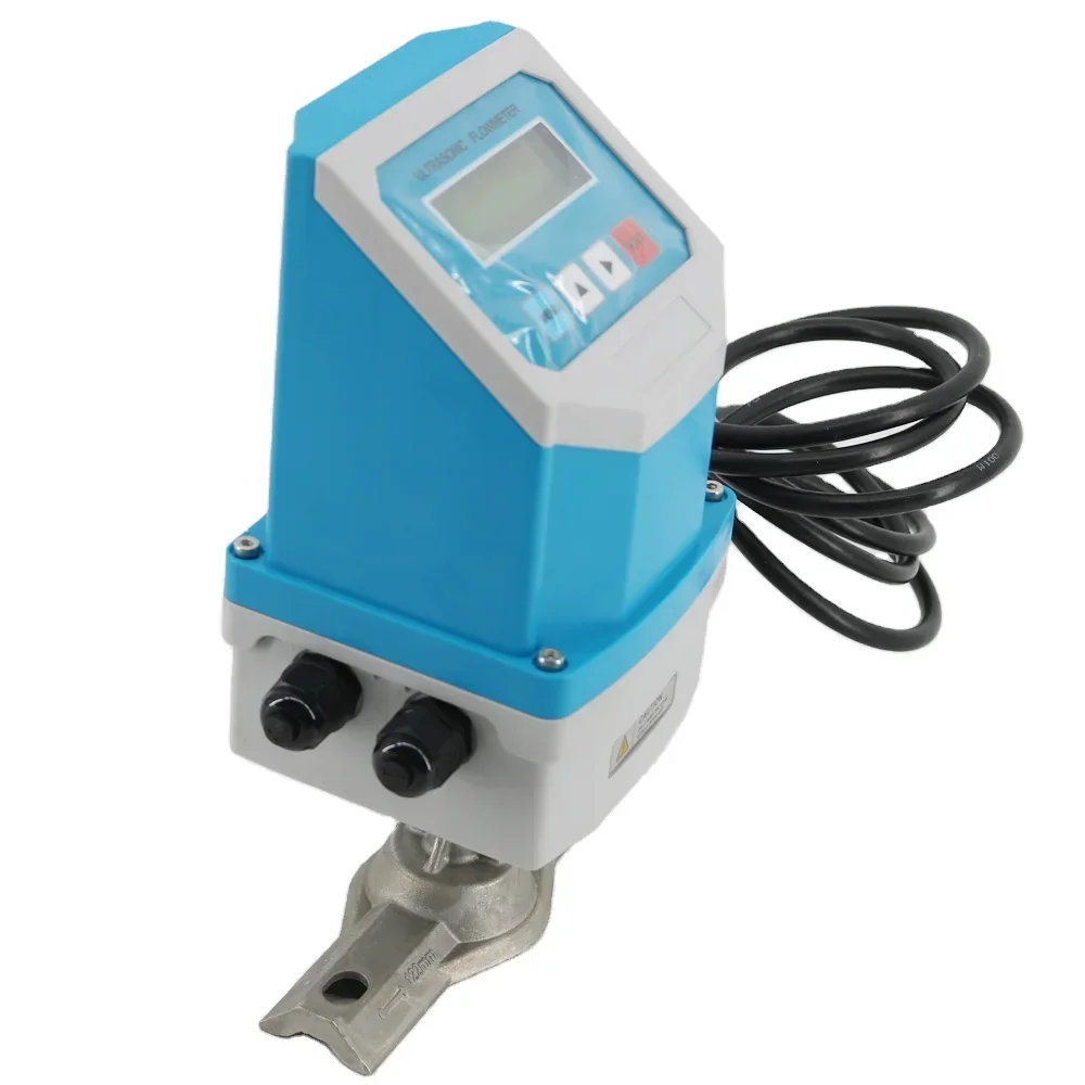 New TUF-2000F Ultrasonic Liquid Flow Meter Integrated DN50mm to DN700mm Fixed Clamp on Flowmeter