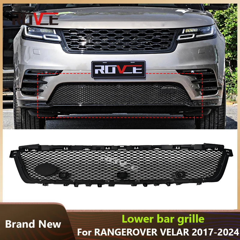 

ROVCE Front Bumper Lower Grille Bottom Grill Lower Bumper Hood Mesh For Land Rover Range Rover Velar L560 2017-2022