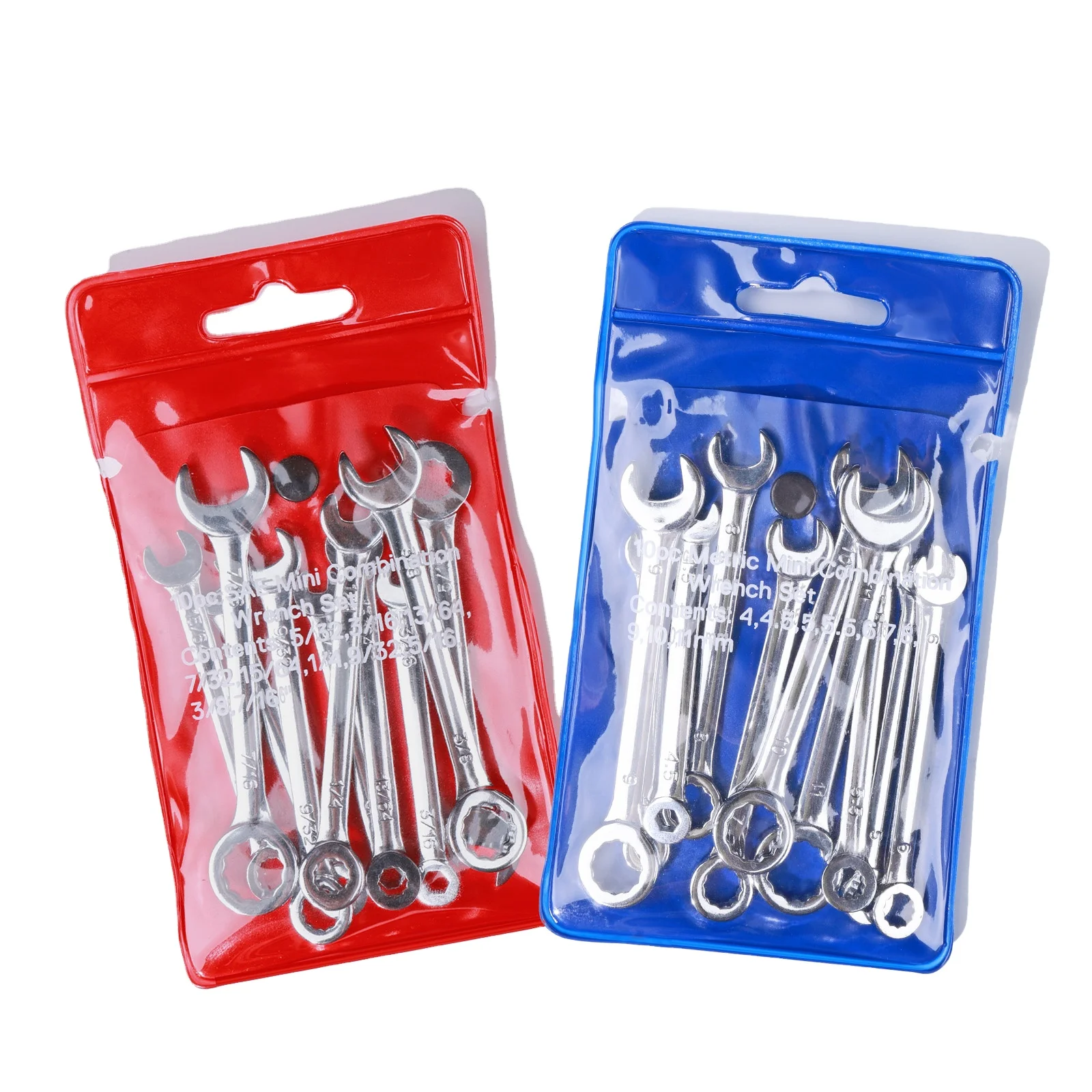 20pcs Imperial And Metric Premium Chrome Vanadium Steel Open & Box End Combination Mini Wrench Set Durable Mechanical Operation