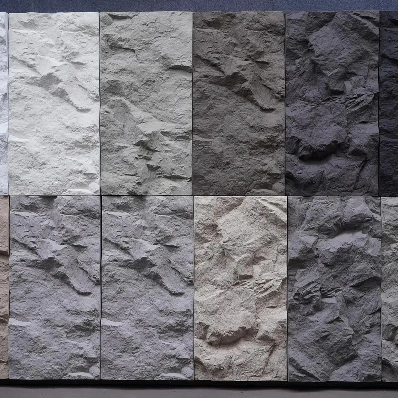 Ultra-light PU Cultural Stone Wall Panel Modern Geometric Fire Resistant Easy Transport Quick Install Villa Wall Decor