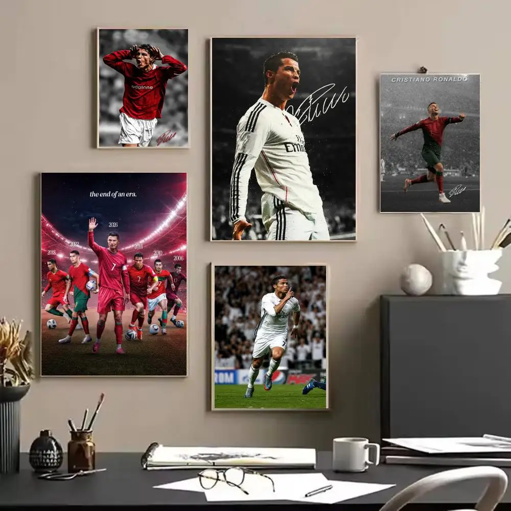 Football Star C-CR7 C-Cristiano R-Ronaldo Poster Trendy Aesthetic Wall Art high-end Bedroom Home Cafe Decor