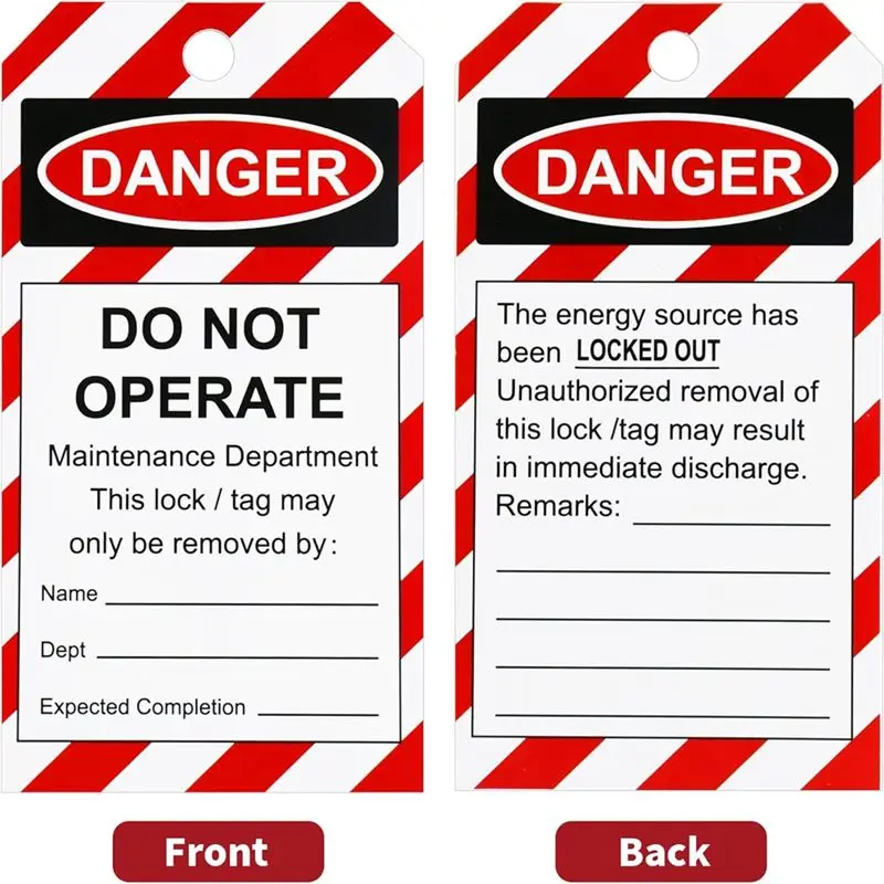 50PCS Lockout Tagout Tags Do Not Operate Lables With 50 Zip Ties For Out Of Service Machine Maintenance-Y41A
