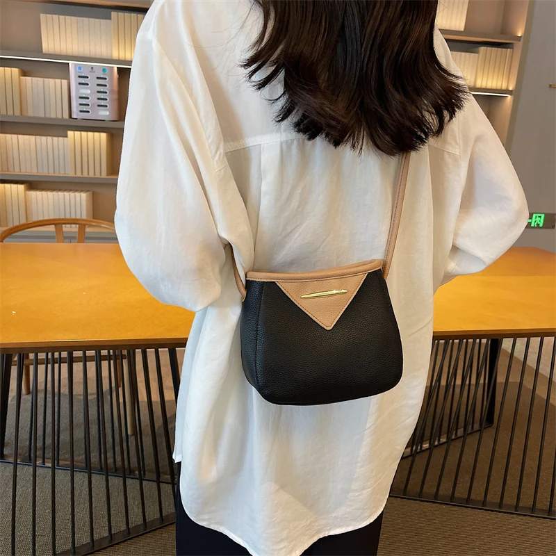 Mini Women's Bag 2023 PU Leather Shoulder Cross Bag Black Messenger Bag Y2K Eco Bag Korean Designer Purse 2PCS Luxury Handbags