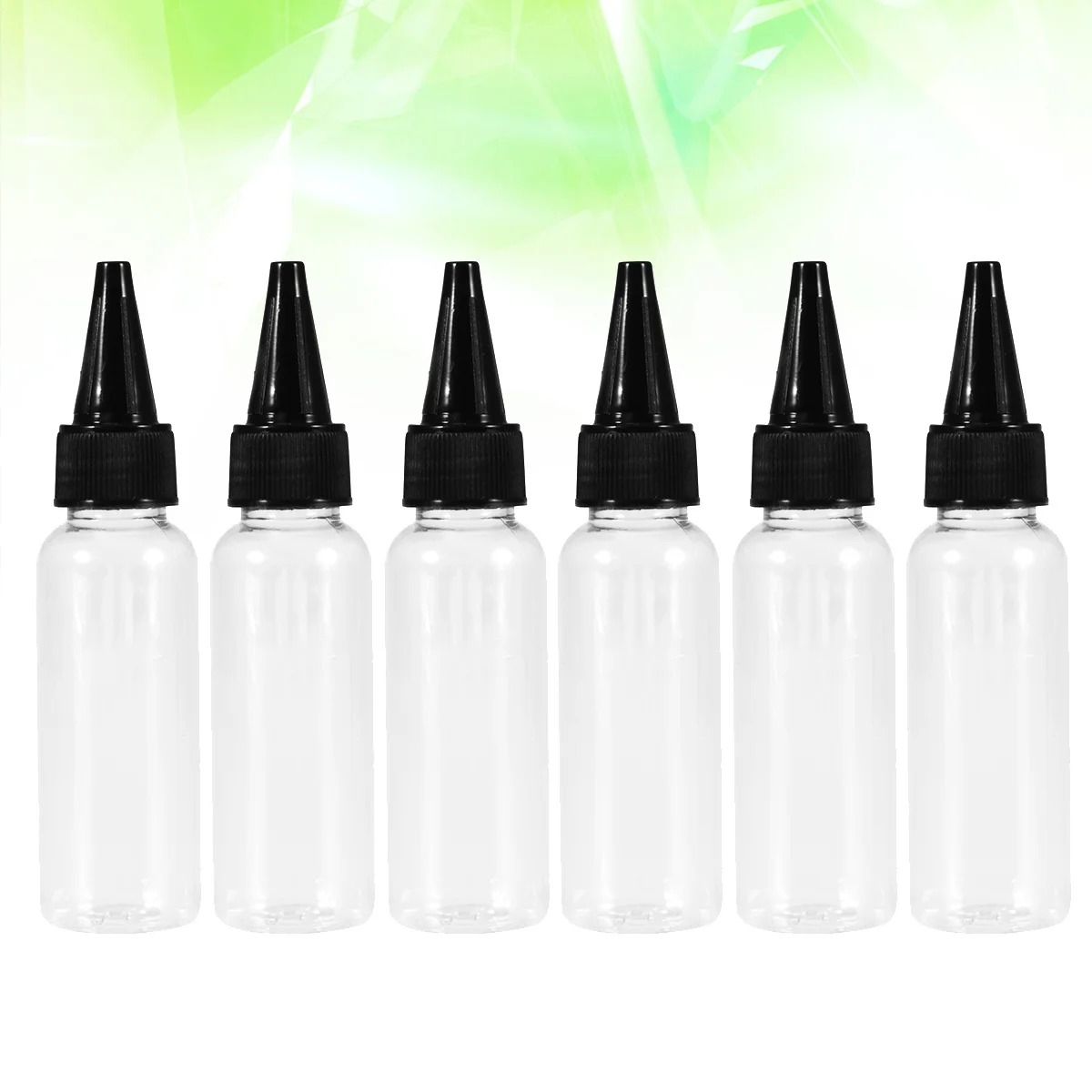 

12Pcs Hair Coloring Bottles Clear Plastic Hair Dye Container Pointed Mouth for Household Storage Lid Random Color