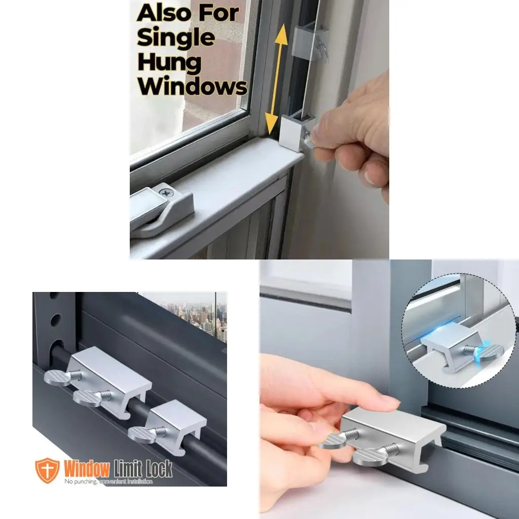  Window Safety Lock Easy Installation Required Easy Push Pull Mechanism for Most Sliding Door And Window