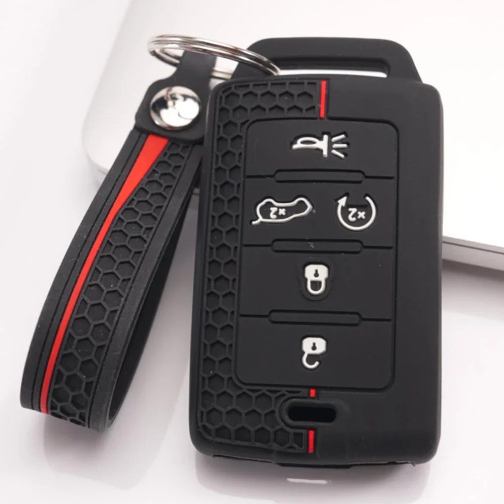 Key Fob Case With Wrist Strap For Jeep Grand Cherokee Wrangler Compass Patriot Cherokee Renegade Commander Gladiator Liberty