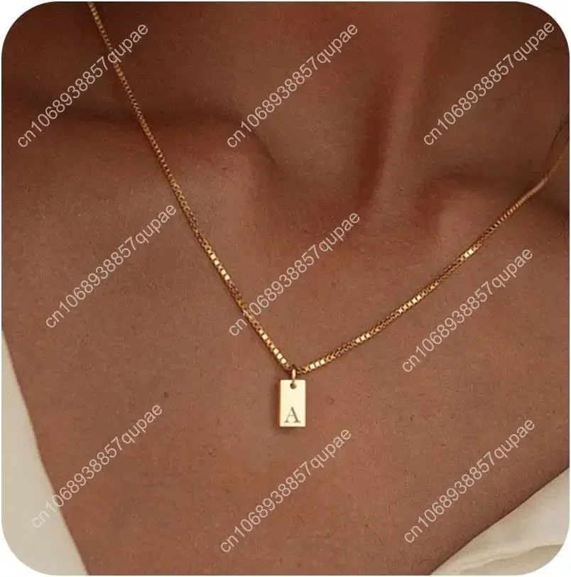 

Первоначальные ожерелья для женщин, 14-каратное позолоченное ожерелье с буквами, изящное золотое ожерелье с именем, персонализированное ожерелье с подвеской в виде первоначальной бирки