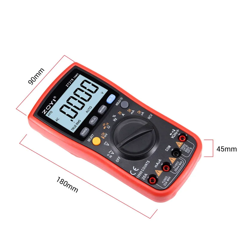 ZOYI ZT219 Digital Multimeter True RMS 19999 Counts NCV Frequency Auto Power Off AC DC Voltage Ammeter Current Ohm Multimetro