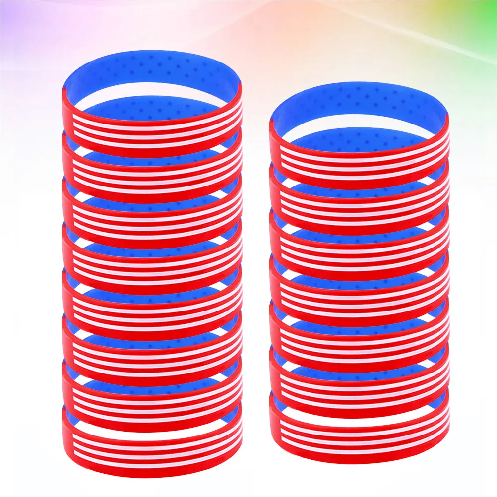 15Pcs Star Pattern Silicone Bracelet Waterproof Wristband Comfortable Sports Hand Rings for Men Women Gift Choice Colorful