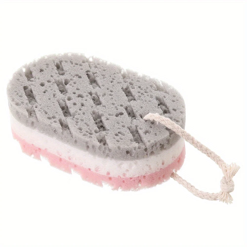 8pcs Natural Bath Sponge, Gentle And Delicate Exfoliating, 3 Layer Thick Rich Foaming Sponge, Portable Bath Scrubber, Easy Air D