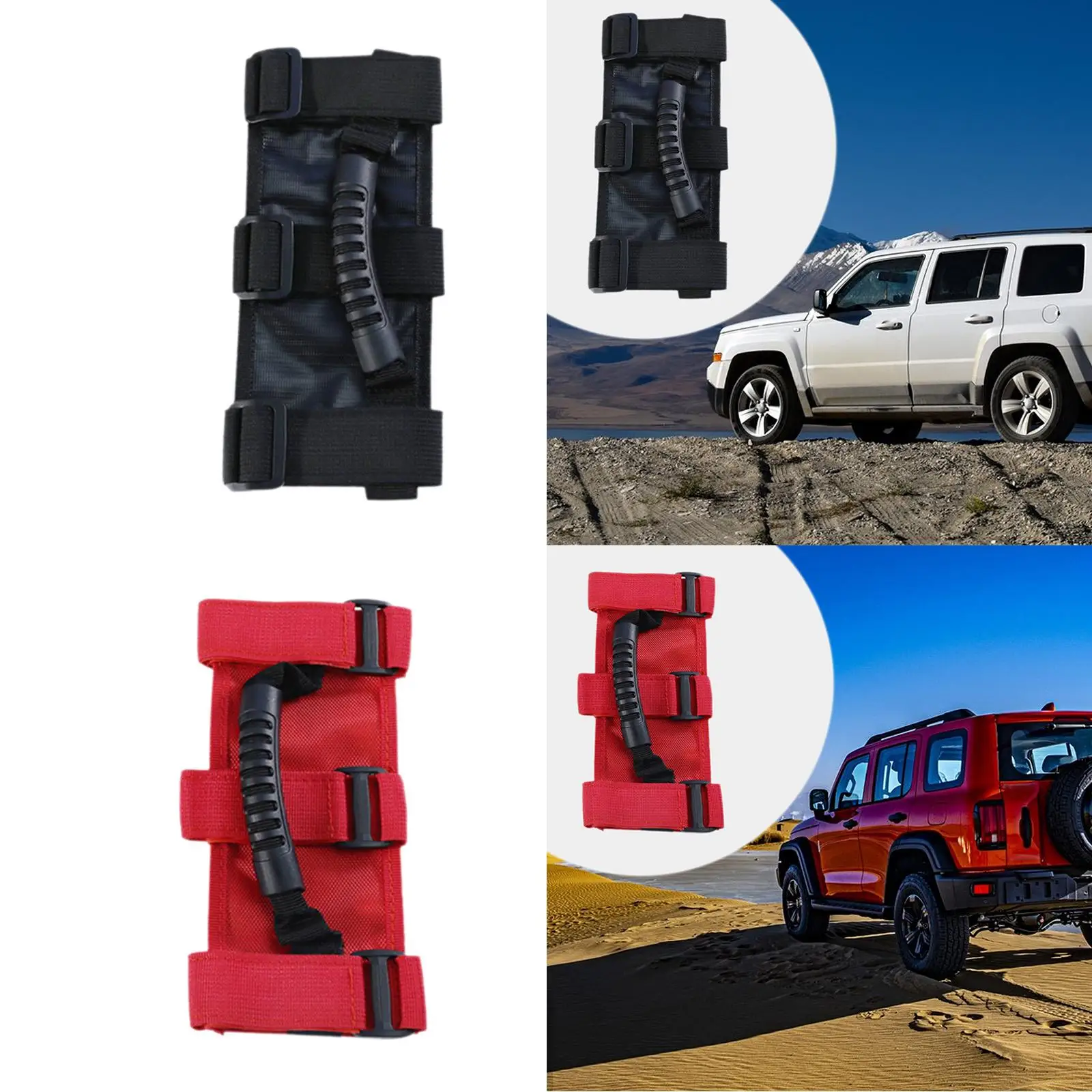 Accesorios de barra enrollable, cubierta de barra ajustable de alta resistencia, decoración para Jeep Wrangler JK JL Yj TJ Jku Jlu, agarre de barra enrollable