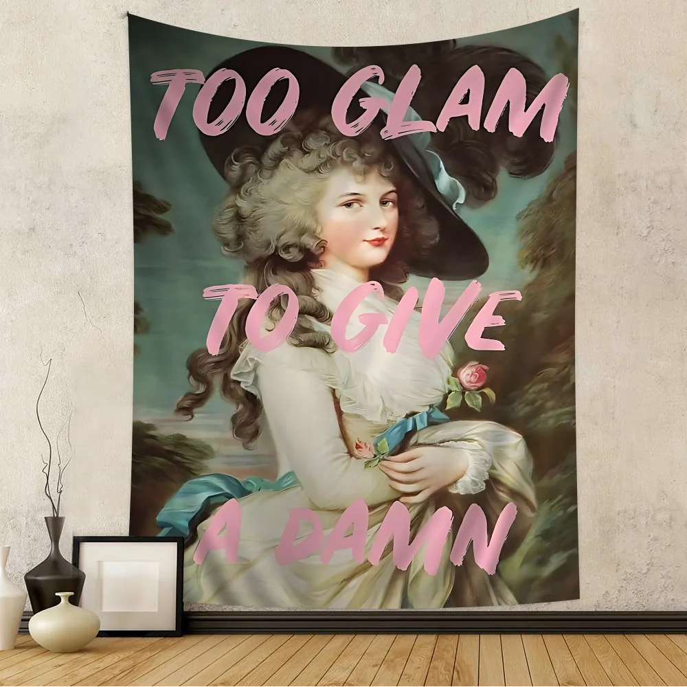 

Renaissance Art Painting Anime Tapestry Hanging Tarot Hippie Wall Rugs Dorm Wall Hanging Sheets