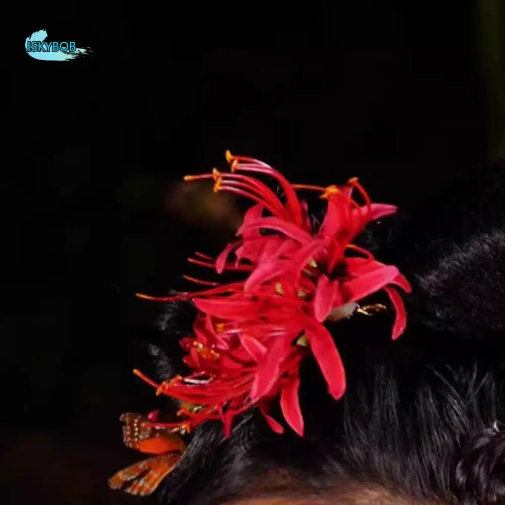 

Artificial Flowers Lycorisradiata Hair Stick Artificial Chinese Style Flower Hairpin Headwear Handmade Hanfu Hair Clip Hanfu