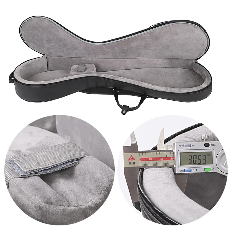 Leather Lute Shoulders Bag Waterproof Portable Chinese Pipa Storage Case Large Capacity Pipa Organizer Carrying Backpack