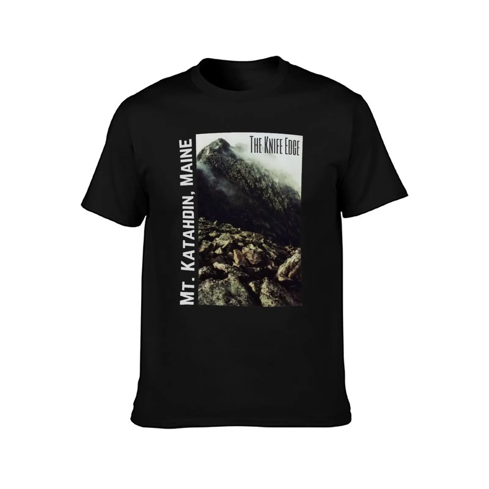 Knife Edge on Mount Katahdin T-Shirt, Summer Casual Cotton Tee, Oversized Streetwear Tops, Vintage Graphic Print, 100% Cotton