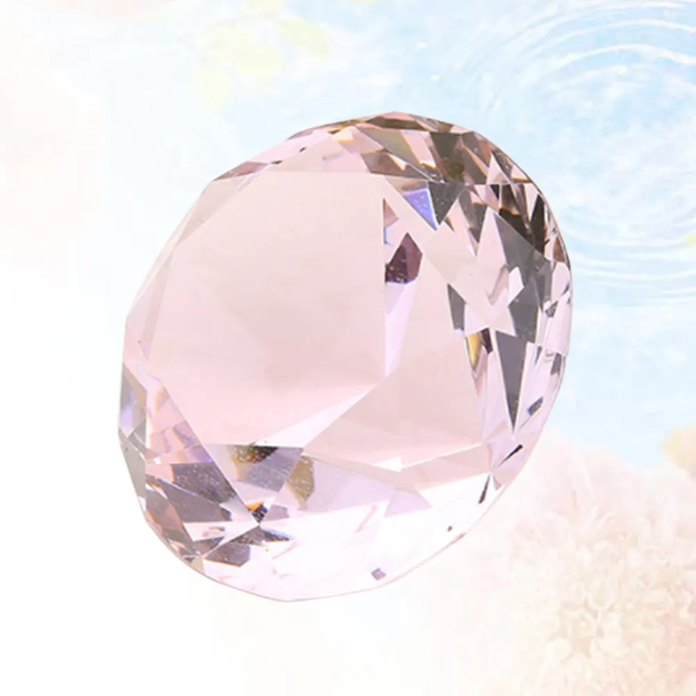 

2Pcs Pink Faux Diamond Decorative Ornaments Perfect Wedding Home Party Bridal Shower Artificial Crystal Diamond Decor