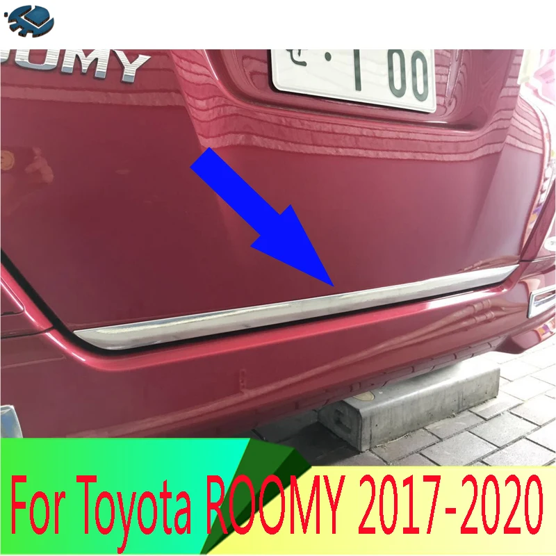 For Toyota ROOMY 2016-2020 ABS Chrome Tail Gate Door Cover Trim Rear Trunk Molding Bezel Styling Sticker Garnish