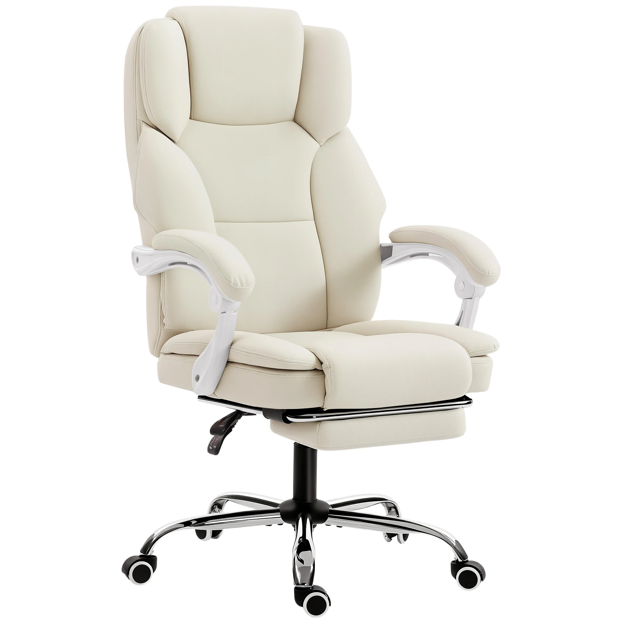 HOMCOM Chair ergonomisch bureau, bureaufauteuil met verstelbare rugleuning, verstelbare hoogte, voetsteun, draaibaar °   en
