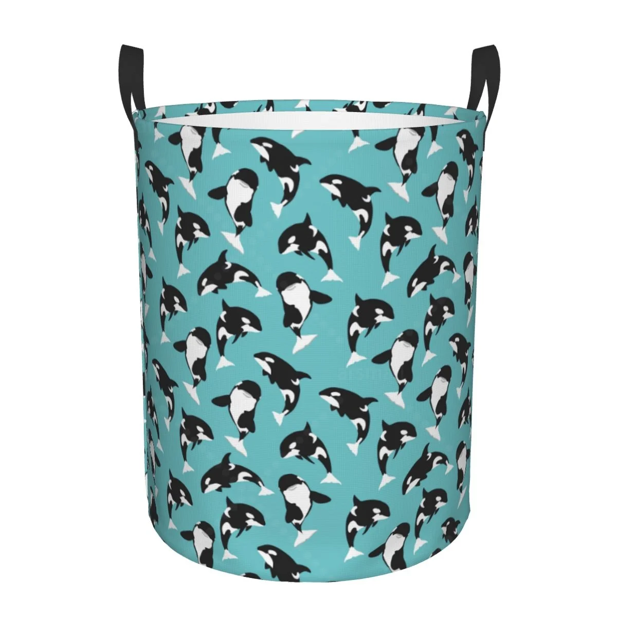 

Killer Whale Orca Theme Laundry Hamper Large Clothes Storage Basket Toys Bin Organizer for Nursery Home Bathroom Bedroom