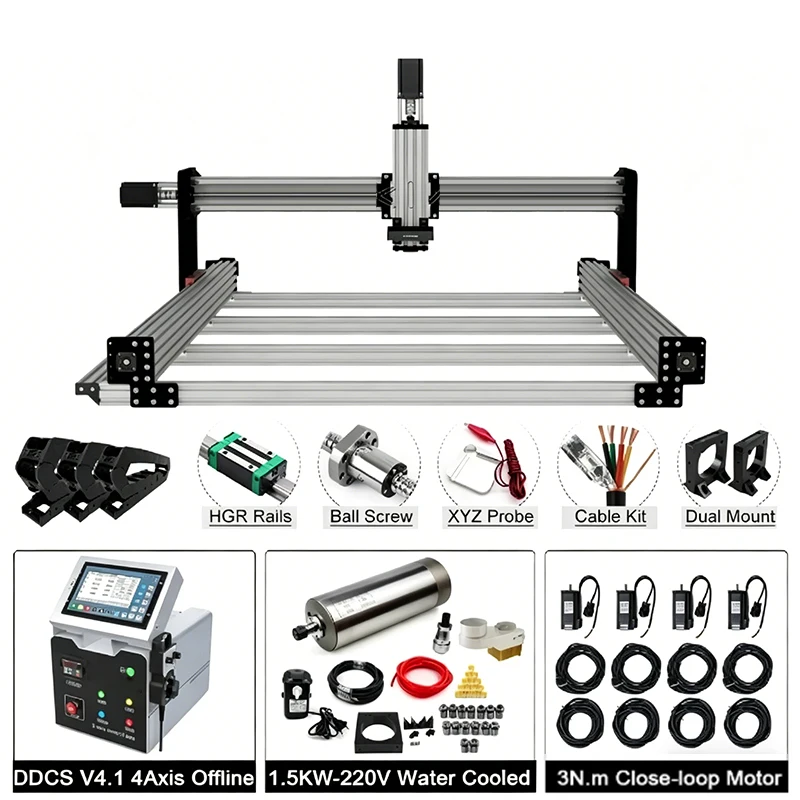DDCS V4.1 4-Axis Offline Control System For CNC Engraving Machines, 2200W Split-Type, Industrial-Grade Components(Customized)