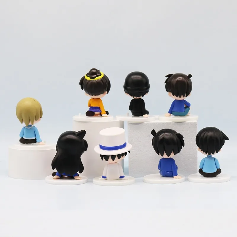 江戸川コナン Q エディション 8 ピースフィギュアセットクリエイティブクール高価値アニメ漫画かわいい人形コンピュータケースデスクトップ装飾ギフト
