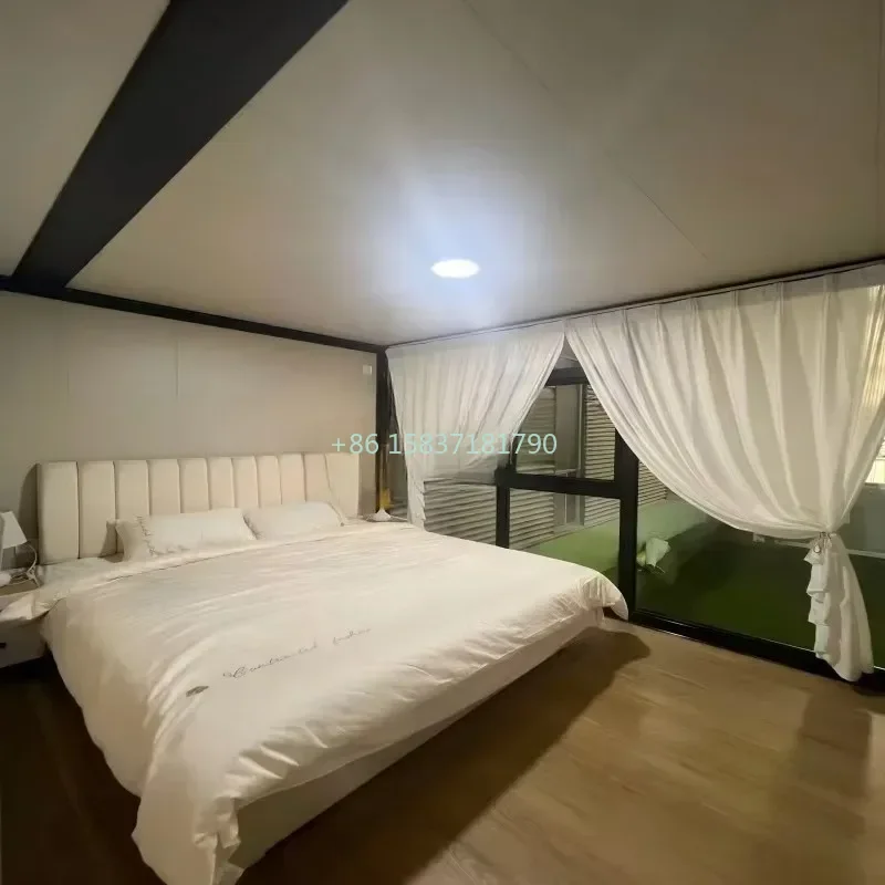 20Ft Container House Double-Wing Scalable Light Steel Container House Modern Design Portable Expandable 2 Bedroom Mobile Villa