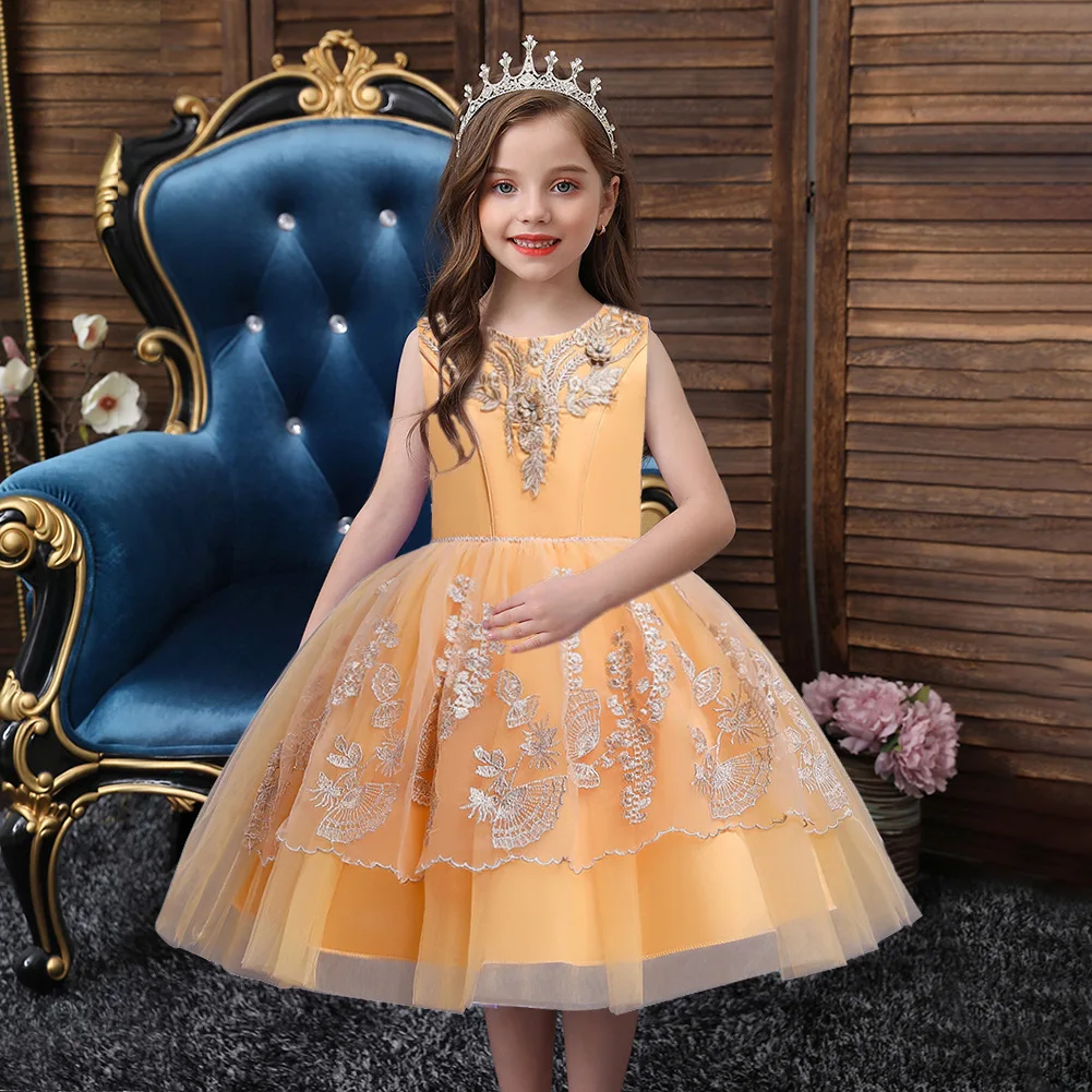 3 8 Years Baby Girls Dresses Party Dress for Kids Birthday Party and Wedding Elegant Gown Purple Princess Luxury Evening Clothes