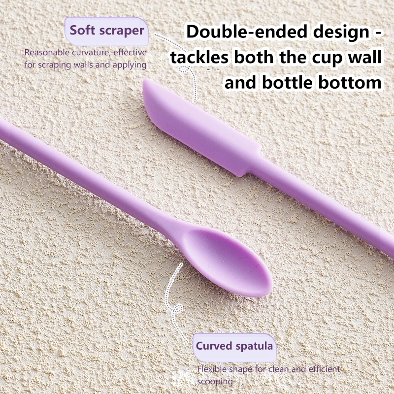 3Pcs Silicone Empty Bottle Creative Mini Scraper With Black Scraper Foundation Scraper Tiny Lotion Jar Scraper Get Last of Makup