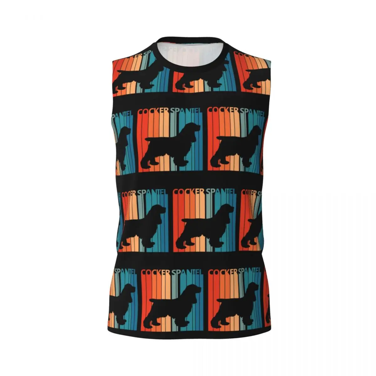Vintage Cocker Spaniel Owner Gift Men Printed Sleeveless T-shirt Casual Hip Hop Street Style Beach Holiday Tank Tops