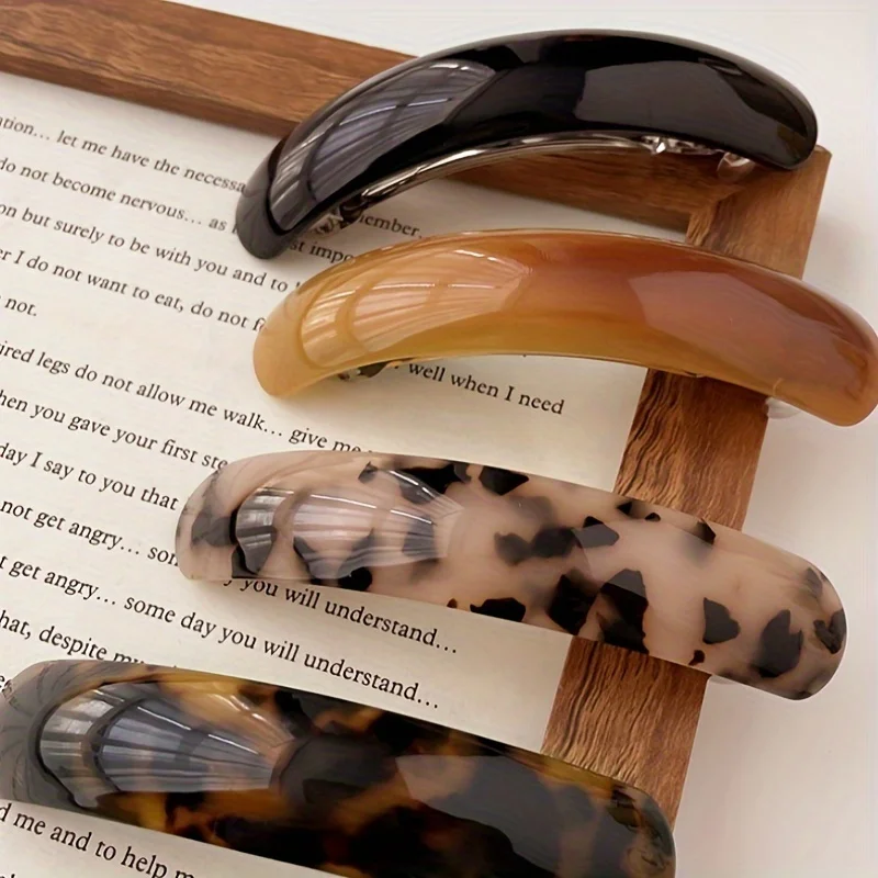 

1, акриловая винтажная французская изогнутая заколка для волос | Для женщин, винтажный богемный стиль, надежная фиксация, легкая укладка