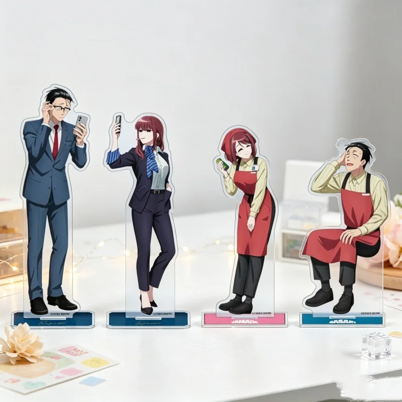 Desk Decor Smoking Behind the Supermarket with You New Anime 15CM Gotou/Gorilla/Nishizono Acrylic Stand Model Plate Keychain
