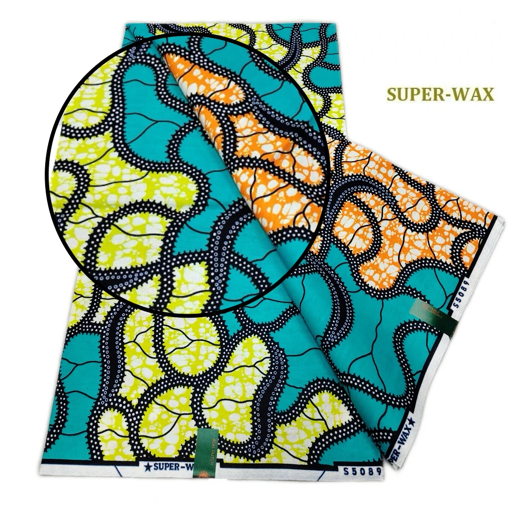 Mais novo grande super africano glam tecido de cera 100% algodão ancara tecido de cera macio real africano super cera tecido 6 metros para casamento