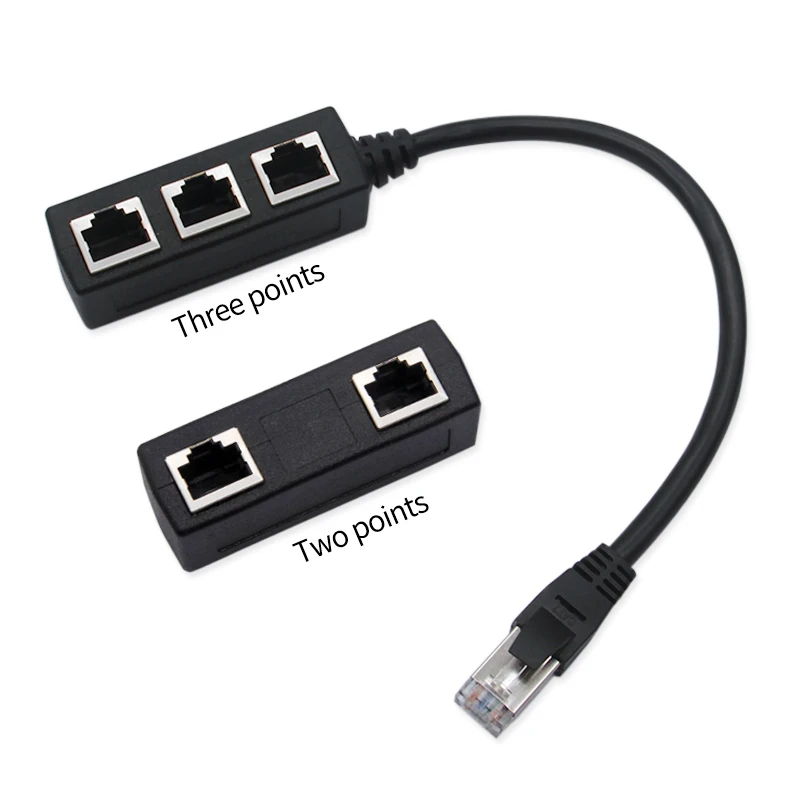 Divisor de cabo ethernet rj45 rj45 1 a 2/1 a 3/4 saídas divisor conector adaptador de rede cat5 cat6 cat7 lan cabo ethernet