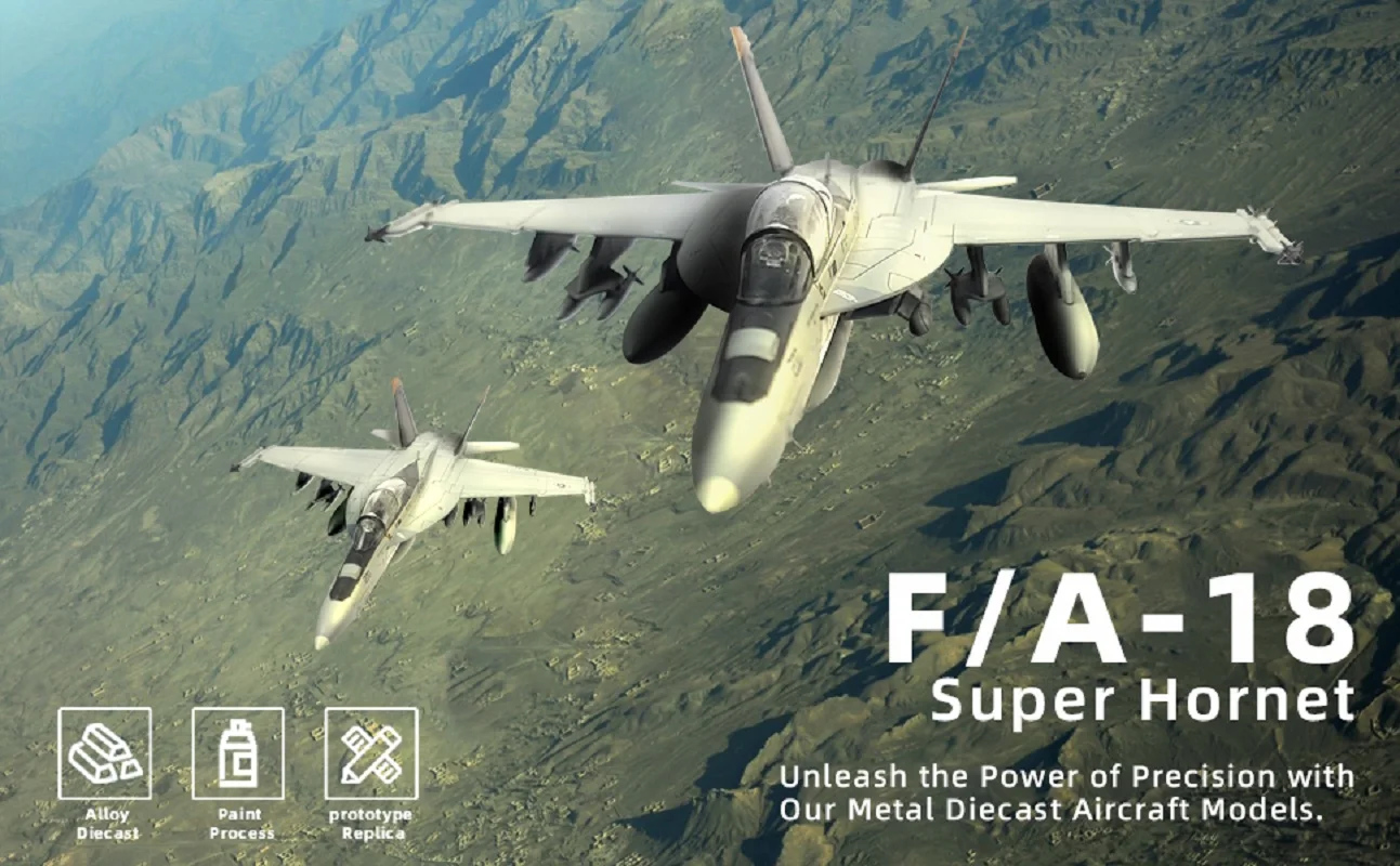 Model samolotu US Air Force 1/72 F-A-18 Super Hornet, wykonany ze stopu, model myśliwca na pokładzie okrętu, zabawki dla dzieci, prezent urodzinowy dla chłopca