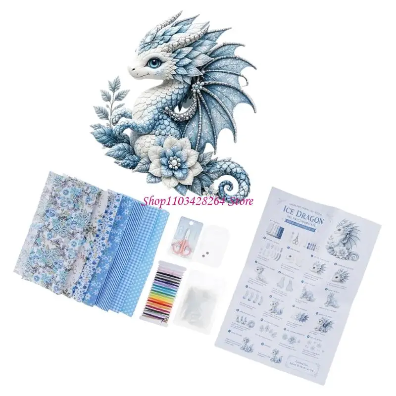  Patchwork Dragon DIY Project with Thread, Tools and Guide Book