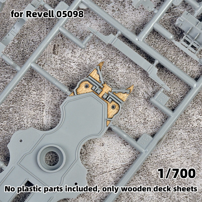 Modell-Upgrade-Teile Lasergeschnittene Holzdeckplatte mit selbstklebender Ankerkette für 05098 Revell KM Bismarck 1/700 – Detail 4