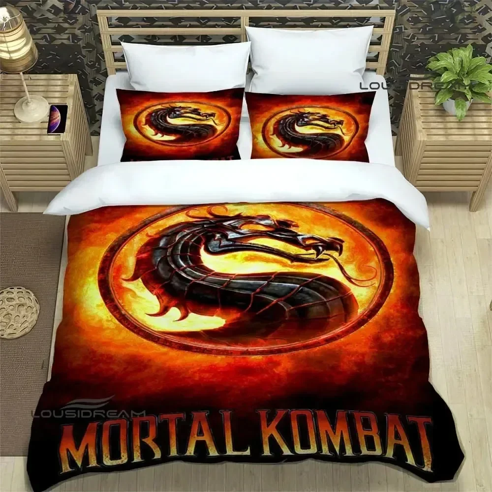 Mortal Kombat Cartoon 3D NEW Duvet Cover Pillowcase Bedding Set Adult Boy Girl Bedroom Decoration Children Single Double Large
