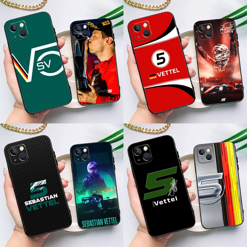 Sebastian Vettel F1 Formula Phone Case For iPhone 15 13 12 11 14 Pro Max Mini X XR XS MAX SE 2020 7 8 Plus Back Cover