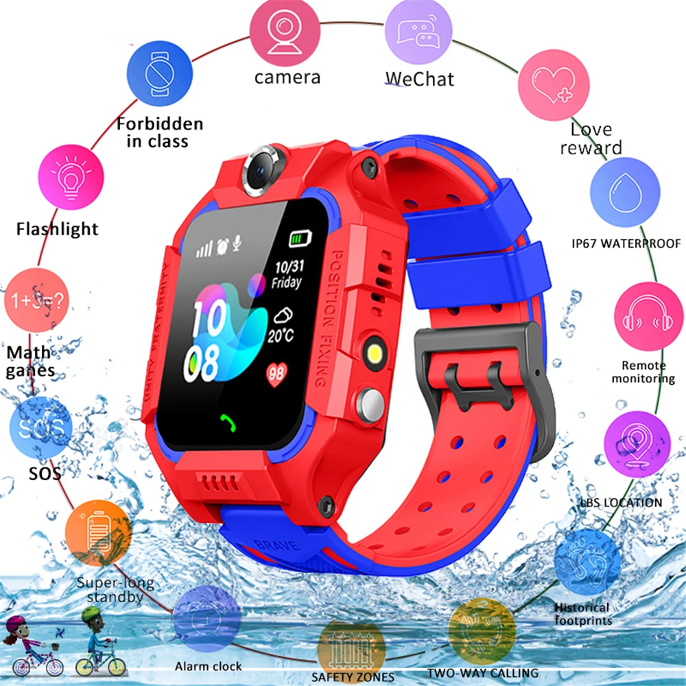 Q19 Children's Smartwatch Voice Chat Small Flashlight Kid Watches 2G Smart Watch SOS Camera Phone Watch for Boy Gift Clock Reloj