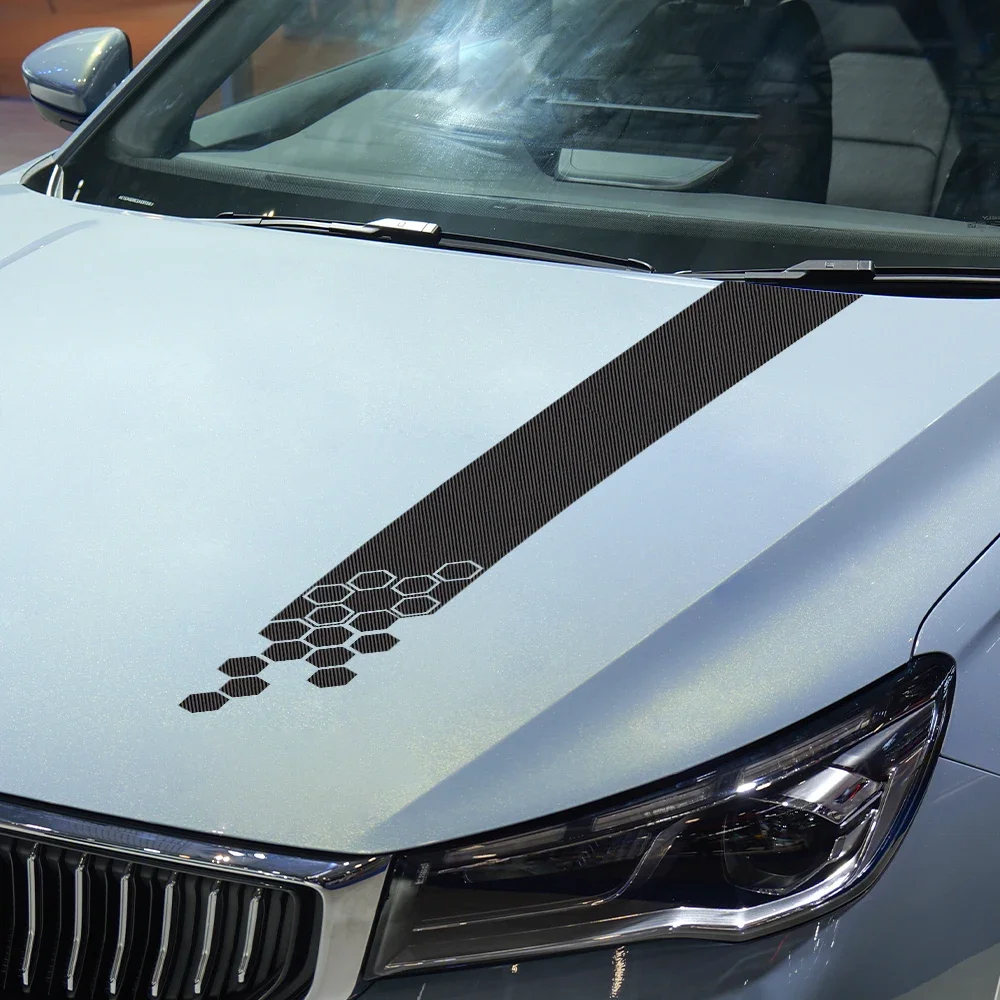 Honeycomb Car Hood Bonnet Sticker Racing Style Vinyl Decal For Audi Volvo Tesla Skoda BMW Volkswagen Smart Seat Auto Accessories