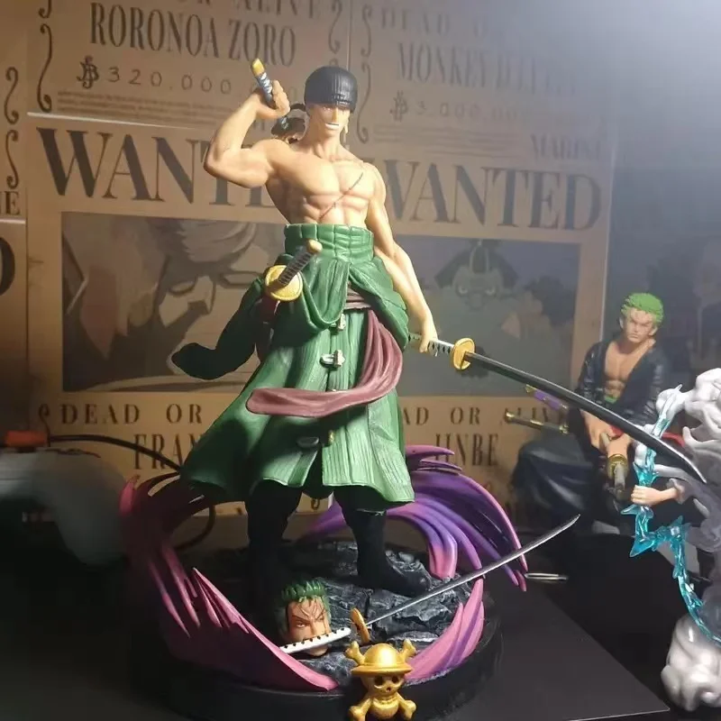 

One Piece Roronoa Zoro Luffy Anime Figure Three-knife Manga Anime Statue Pvc Action Figure Collection Model Samurai Sanji Toys