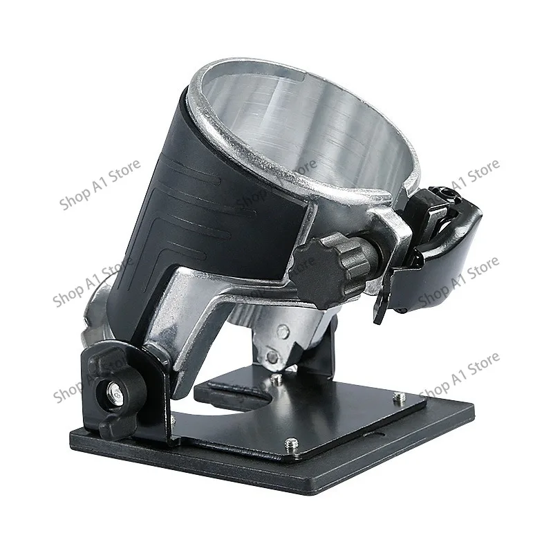 Universal Router Trimmer Bevel Base, Aluminum Adjustable 45°, Woodworking Stone Grooving Seam Joint Cutting Accessory