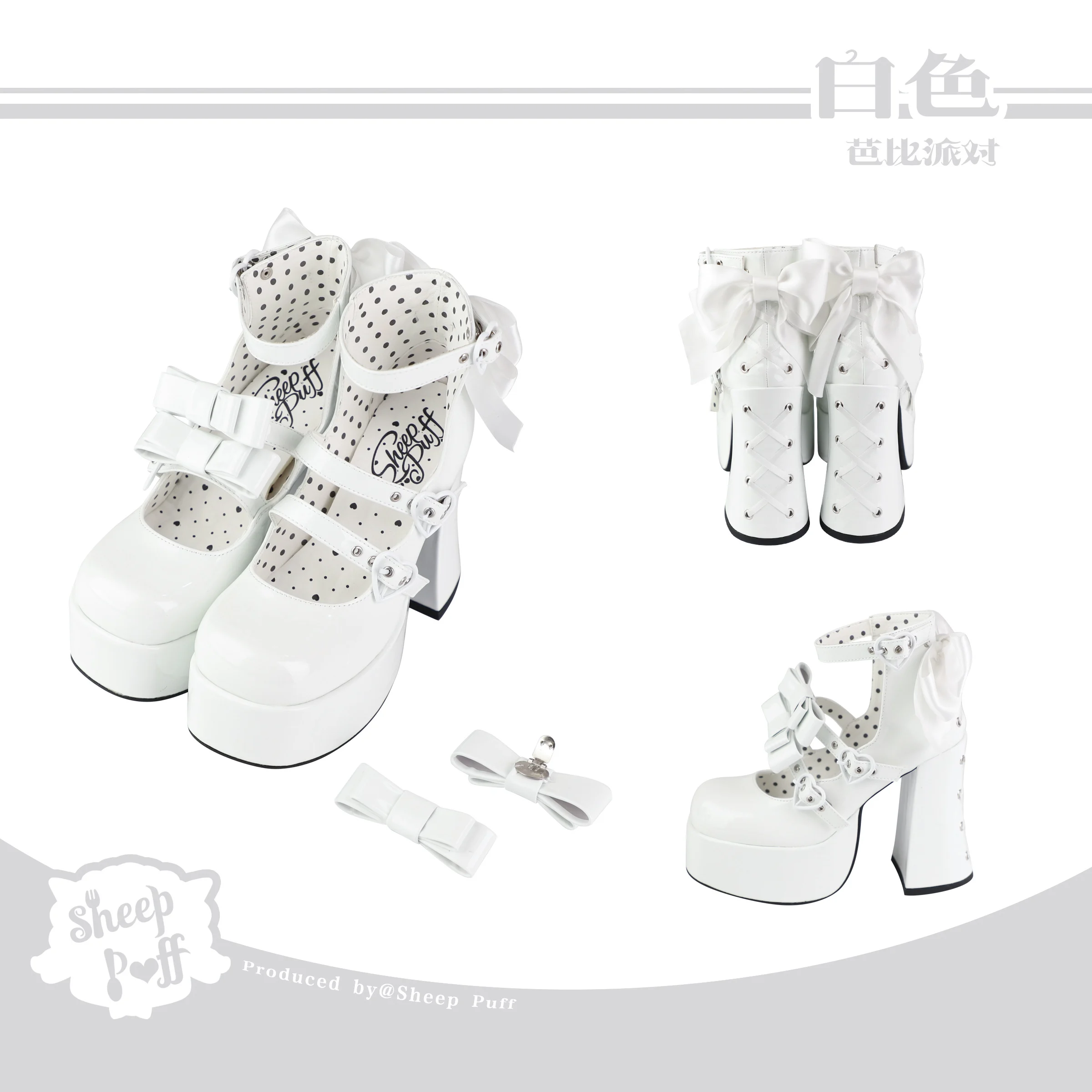 Lolita Bowknot Sweet Cool Hot Girl Mary Janes Shoes Ladies Elegant Leather High Heels Spring Summer Paltform Pump Shoes