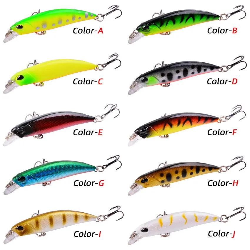 80mm 4g Slow Sinking Minnow Lures Freshwater Bass Blackfish Artificial Bait Lifelike Fish Simulation Wholesale Stock Clearance